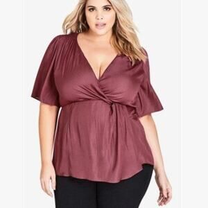 NWT City Chic simply knot top copper rose sz 16